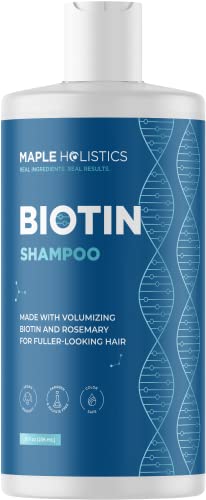 Rosemary and Biotin Shampoo for Thinning Hair – Vegan Volumizing Shampoo for Fine Hair with Argan and Tea Tree Oil – Paraben Silicone and Sulfate Free Shampoo for Dry Damaged Weak and Thin Hair Care