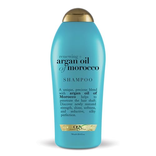 OGX Renewing + Argan Oil of Morocco Hydrating Hair Shampoo, Cold-Pressed to Help Moisturize, Soften & Strengthen Hair, Paraben-Free with Sulfate-Free Surfactants, 25.4 fl oz