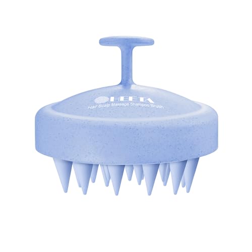 HEETA Scalp Massager for Hair Growth, Soft Silicone Bristles to Remove Dandruff and Relieve Itching, Scalp Scrubber for Hair Care Relax Scalp, Shampoo Brush for Wet Dry Hair, Upgraded Material, Blue