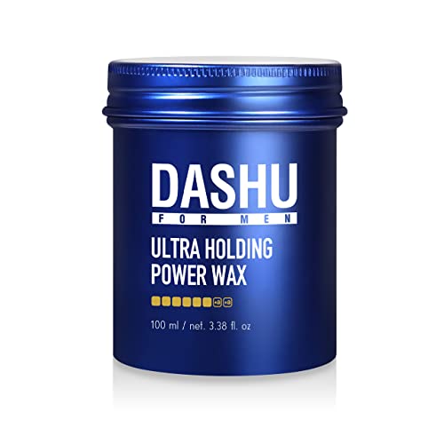 DASHU Ultra Holding Power Men Hair Wax Strong Hold | Long Lasting & Easy to Wash Edge Control Hair Styling Wax w/Collagen & Argan Oil | No Shine No Flaking No Residue No Silicone 3.38 fl oz