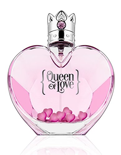 Queen of Love Women’s Eau De Parfum- Natural Sweet Body Scent In Pink Heart Shaped Bottle- Fruity Fragrance Perfume With Patchouli, Vanilla & Sandalwood – 3.3 fl.oz.