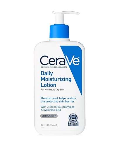CeraVe Daily Moisturizing Lotion for Dry Skin | Body Lotion & Face Moisturizer with Hyaluronic Acid and Ceramides | Daily Moisturizer | Fragrance Free | Oil-Free | 12 Ounce