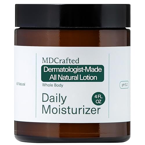MDCrafted Daily Moisturizer, Premium All Natural Moisturizing Lotion for Dry Skin & Sensitive Skin, For Body, Hand, & Face, 4 oz Made by Dermatologists, Fragrance Free, Niacinamide for Healthy Skin
