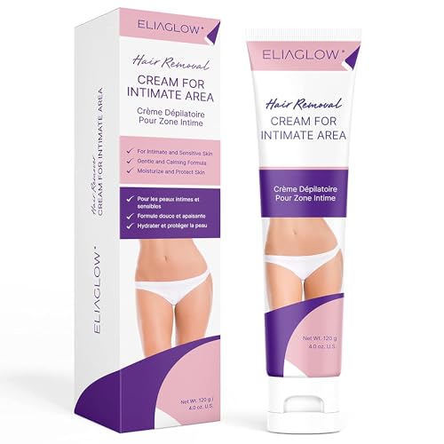 Hair Removal Cream for Women-ELIAGLOW Intimate/Private Area depiladora Cream, Pubic, Bikini, Face, Body Legs, and Underarms Painless Flawless Depilatory-Gentle Hair Remover Formula for All Skin Types…