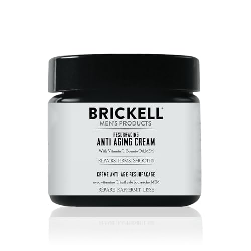 Brickell Men's Products Resurfacing Anti-Aging Face Cream For Men, Natural and Organic Face Moisturizer, Vitamin C Cream For Wrinkles, 2 Ounce, Scented