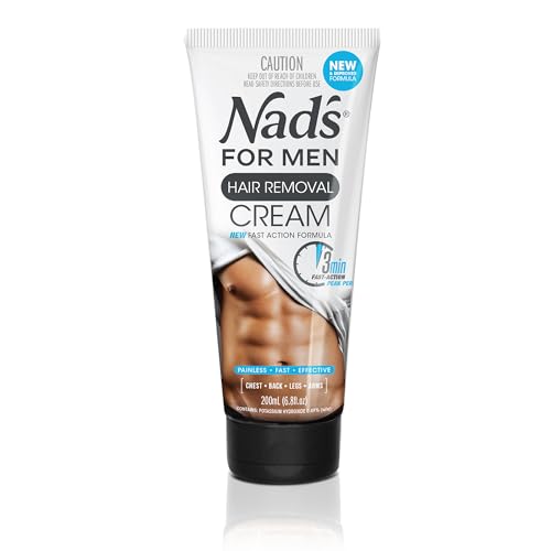 Nad’s Soothing Men’s Depilatory Cream for Unwanted Coarse Body Hair Removal, 6.8 Oz