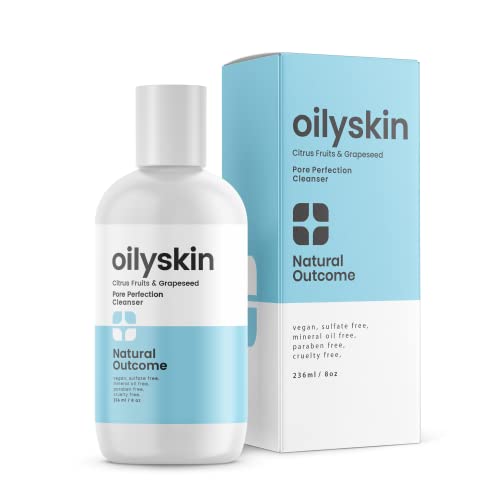 natural outcome Oily Skin Cleanser | Oil Control Daily Face Wash | Pore Hydrating Non-Greasy Cleansing Gel with Purifying Citrus Extracts for Oily Skin Types | Sulfate & Cruelty Free | 8 oz