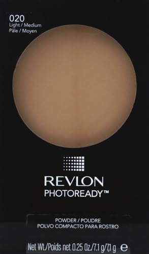 Revlon Face Powder, PhotoReady Blurring Face Makeup, Longwear Medium- Full Coverage with Flawless Finish, Shine & Oil Free-Fragrance Free, 020 Light Medium, 0.30 Oz