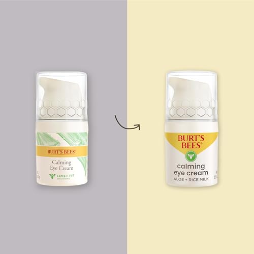 Burt’s Bees Calming Eye Cream with Aloe and Rice Milk for Sensitive Skin, 0.5 Fluid Ounces, White