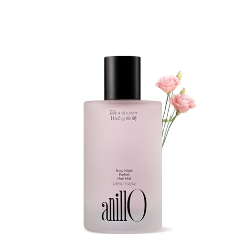 ANILLO Rosy Night Parfum Hair Mist 100ml / 3.38 fl. Oz, Vegan Haircare with Damask Rose Extract and Rosehip Oil for All Hair Type, Hair Perfume, Silicone & Paraben Free