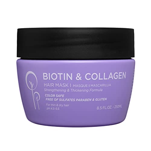 Luseta Biotin & Collagen Hair Mask for Dry & Damaged Hair and Growth-Thickening Hair Treatment-Anti Frizz, Nourishment for Thin Hair 8.5 oz