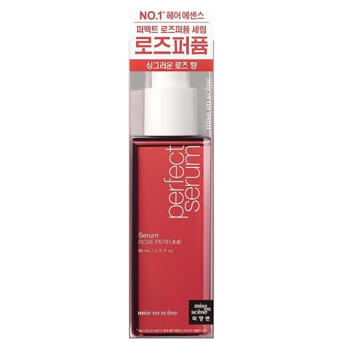 Mise En Scene Perfect Rose Perfume Serum – Korean Hair Serum wirth Rose Scent, for Damaged Hair, Argan Oil, Hair Essence for Hair Care, 2.70 fl. Oz