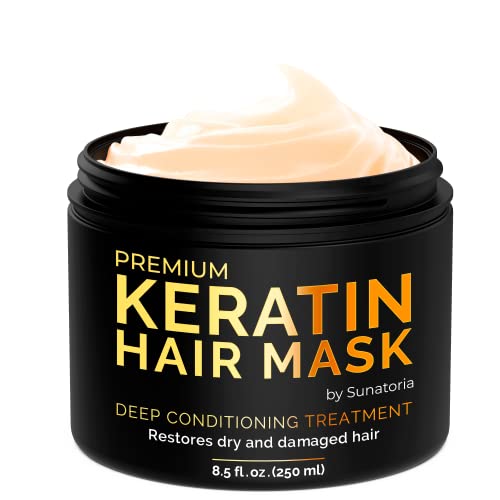 SUNATORIA Keratin Hair Mask – Professional Treatment for Hair Repair, Nourishment & Beauty – Hair Mask for All Hair Types – Vitamin Complex with Omega 3, 9, Vitamin E – Nourishment Masque