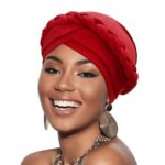 African Pre-Tied Twisted Head Turbans Hats for Women, Sleeping Head Wraps for Black Women Chemo Cancer Cap Braid Hair Cover