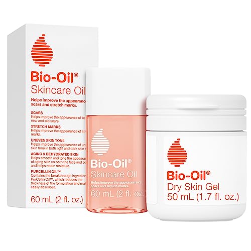Bio-Oil Dry Skin Travel Skincare Bundle – 1.7oz Skincare Oil and 2oz Dry Skin Gel