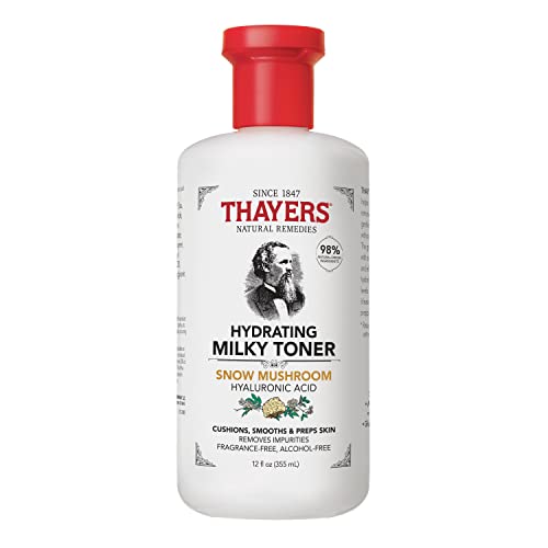 THAYERS Milky Face Toner Skin Care with Snow Mushroom and Hyaluronic Acid, Natural Gentle Facial Toner, for Dry and Sensitive Skin, 355mL