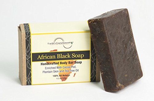 Earth’s Enrichments African Black Soap with Organic Tea Tree and Lemongrass Oil, Purifying, Skin Clearing, for Blemishes and Dark Spots