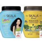 EMAX SKALA Hair Type 3ABC – Yellow Bottle – Hydrate Curls, Eliminate Frizz, For Curly Hair – 2 IN 1 Conditioning Treatment and Cream To Comb – EXTRA LARGE SIZE With Candy pack (Yellow Bottle and Blue)