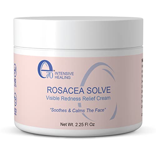e70 Rosacea Solve – Redness Relief Cream – Face Moisturizer For Rosacea & Acne Prone Skin – Sensitive Skin Care With Organic Ingredients, Almond Oil, Licorice & Chamomile Extracts – No Parabens