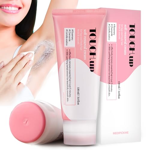 Medipickme Touch-Up soft removal cream 150ml.Hair Removal Cream for Men and Women, Private Area, Pubic & Bikini Hair Removal Cream, Sensitive Skin.