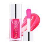 Hydrating Moisturizing Lip Glow Oil, Nourishing Glossy Transparent Plumping Oil, Non-sticky Tinted Toot Lip Balm for Lip Care