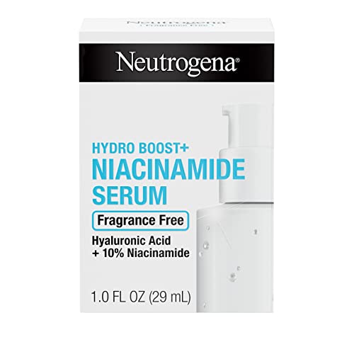 Neutrogena Hydro Boost + Niacinamide Serum for Face with Hyaluronic Acid & Vitamin B3, Multi-Action Face Serum to Hydrate & Improve Skin Complexion & Refine Look of Pores, Fragrance Free, 1 oz