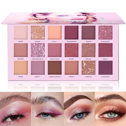 UCANBE Professional 18 Colors Aromas Nude Eyeshadow Palette Long Lasting Multi Reflective Shimmer Matte Glitter Pressed Pearls Eye Shadow Makeup Pallet Kit