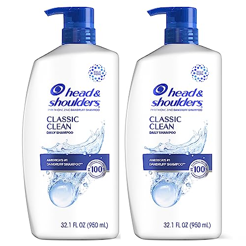 Head & Shoulders Dandruff Shampoo, Anti-Dandruff Treatment, Classic Clean for Daily Use, Paraben Free, 32.1 Fl Oz, Twin Pack