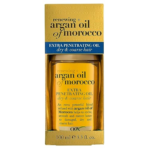 OGX Extra Strength Argan Oil Hair Treatment, 3.3 fl oz – Deep Moisturizing Serum for Dry, Damaged & Coarse Hair, Paraben & Sulfate-Free