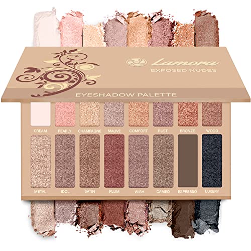Best Pro Eyeshadow Palette Makeup – Matte Shimmer 16 Colors – Highly Pigmented – Professional Nudes Warm Natural Bronze Neutral Smoky Cosmetic Eye Shadows