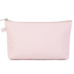 WANDF Cosmetic Bag for Women Makeup bag Organizer Small Mini Makeup Pouch for Purse Water Resistant Girls Gift (Pink)