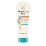 Aveeno Kids Sensitive Skin Face & Body Gel Cream with Prebiotic Oat, Clinically Proven 24 Hour Hydration for Soft Skin, Quick Drying and Lightweight, Hypoallergenic, 8 oz.