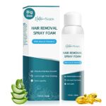 NATURE NATION Hair Removal Spray Foam – 7.17 oz (212ml) – Cream – Bigger Size & Newest Formula with Aloe Vera Blue 7.17 Fl Oz (Pack of 1)