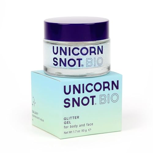 Unicorn Snot Glitter Holographic Face & Body Glitter Gel: Face Glitter Makeup, Hair Glitter, Festival Rave and Anime Cosplay, Halloween Costume Makeup – Vegan & Cruelty Free, 1.7 oz (Galaxy)