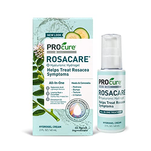 PROcure Rosacare Medicated Redness Reduction CC Face Cream, Hyaluronic Hydrogel for Rosacea Symptoms, 2 Ounce
