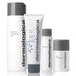 Dermalogica Healthy Skin Essentials Set – Includes: Face Wash, Face Moisturizer, Precleanse, and Face Exfoliator – Maintain Bright, Smooth, Healthy Skin