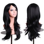 AneShe Wigs 28″ Long Wavy Hair Heat Resistant Cosplay Wig for Women (Black)
