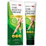 KRONA Hair Removal Cream for Women and Men. Hair removal cream for pubic hair, private areas, the body, legs, and underarms; depilatory cream; skin-friendly and painless flawless hair remover cream