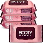 Booty Brand Wipes for Women – 320 Wipes for Adults | Premium Feminine – pH Balanced & Infused w/Vitamin E & Aloe | Female Toilet Wipes | Flushable Safe | Bathroom Wipes