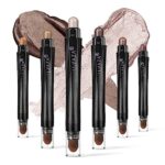 LUXAZA 6PCS Cream Brown Neutral Eyeshadow Stick Makeup Sets, Metallic Eye Brightener Stick Pencil Crayon -B02-Fall Brown
