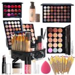 All in One Multipurpose Makeup Kit for Women -Makeup Brush Set,Eyeshadow Palette,Lip Gloss Set, Makeup Bag,Eyebrow Pencil,Mascara and Face Makeup (KT18)