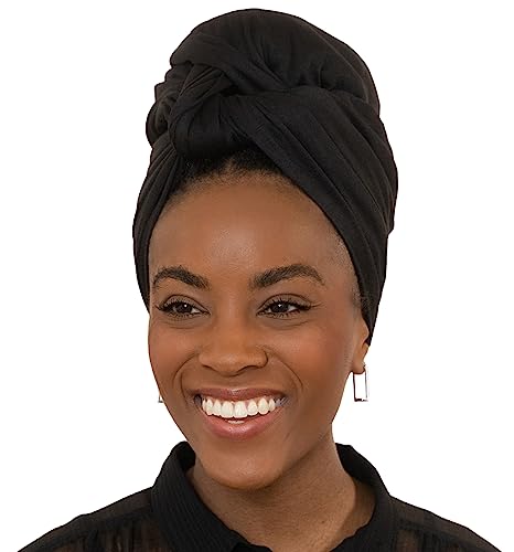 Olivia Sylx Head Wraps for Black Women – African Hair Wrap & Hair Scarf – Jersey Hair Turbans for Women – Soft & Breathable Headwrap