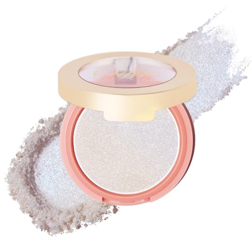 Oulac White Luminisers Makeup Powdery Blusher for Cheeks Face Glow,Brighten Skin As Highlighter Makeup, Shimmer Blusher,Buildable and Vegan Cosmetics,4.8g F14 Blue Moon