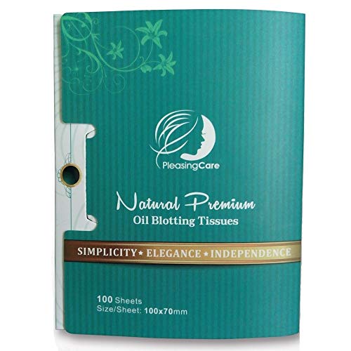Natural Face Oil Blotting Paper – 100 Counts, Easy Take Out Design – Top Oil Absorbing Tissues, Premium Handy Facial Blotting Sheets – Face Skin Care or Beauty Make Up Must Have!