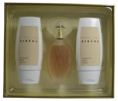 Sirene By Vicky Tiel For Women. Gift Set ( Eau De Parfum Spray 3.3 Oz + Luminous Body Lotion 3.3 Oz + Luminous Body Wash 3.3 Oz ).