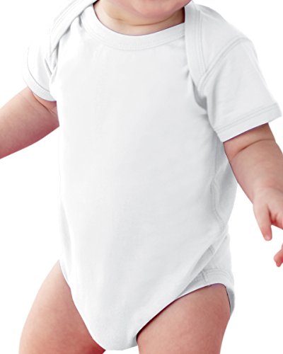 RABBIT SKINS Baby Soft Fine Jersey Short Sleeve Bodysuit (4424) White, 24M