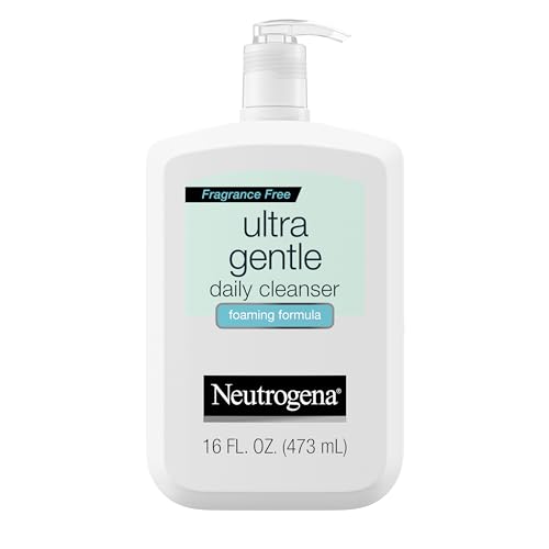 Neutrogena Ultra Gentle Foaming and Hydrating Face Wash for Sensitive Skin, Gently Cleanses Without Over Drying, Oil-Free, Soap-Free, 16 fl. oz