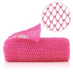 ZOCY African Net Sponge, Authentic Exfoliating Body Scrubber for Bath and Shower, Multiple Textures with Gentle Deep Exfoliating and Rich Lather for All Skins (Pink)